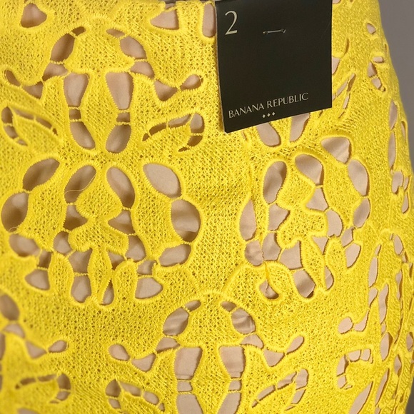 Banana Republic Yellow Lace Skirt - Picture 7 of 8